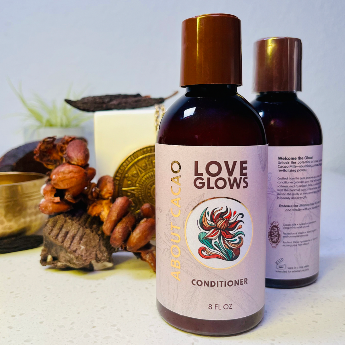 AboutCacao Love Grows Hair Conditioner with Cacao, Coffee, and Biotin 8 fl oz