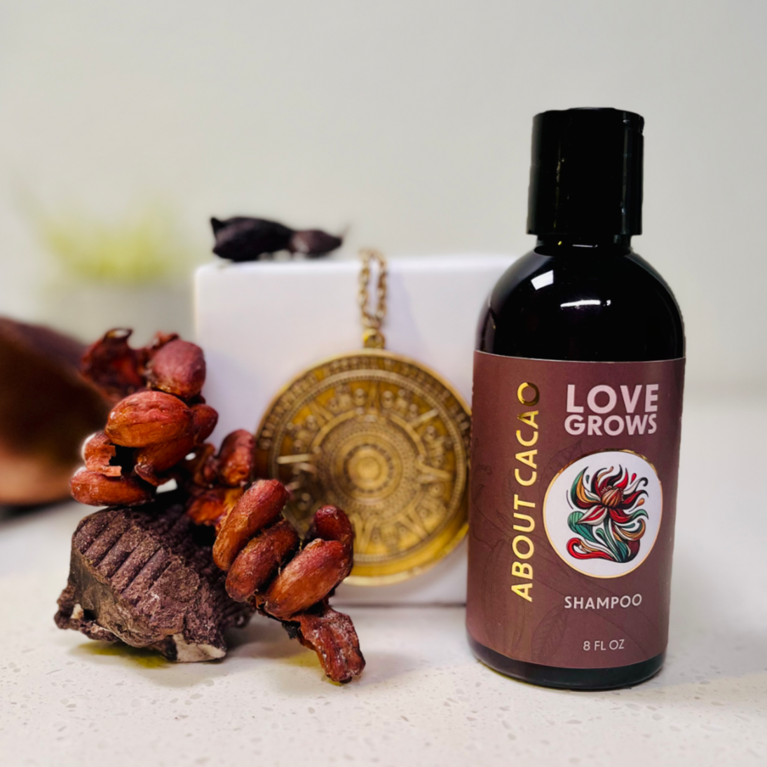 AboutCacao Love Grows Hair Shampoo with Cacao, Coffee, and Biotin 8 fl. oz.