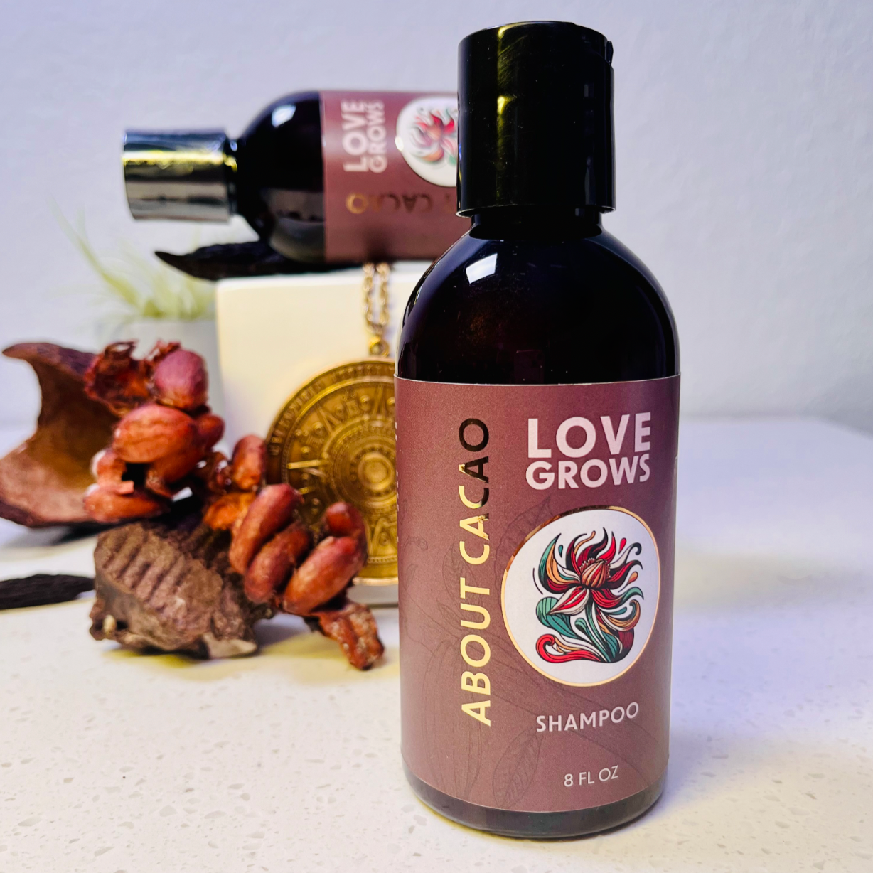 AboutCacao Love Grows Hair Shampoo with Cacao, Coffee, and Biotin 8 fl. oz.